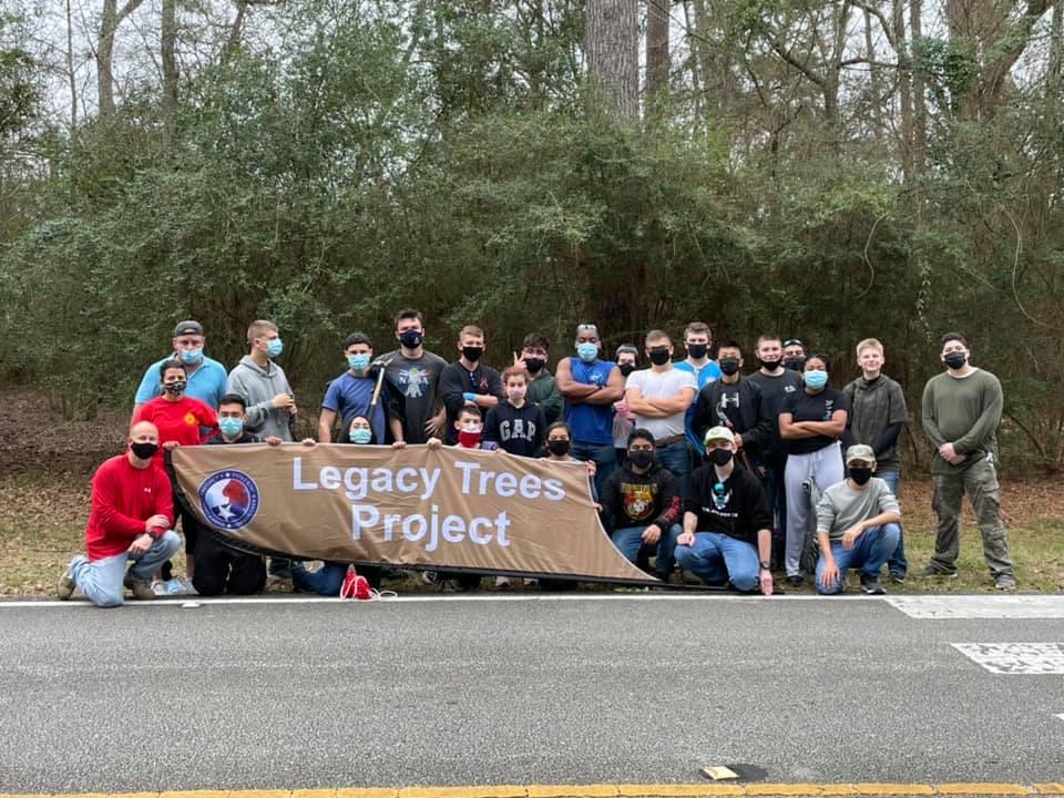 Twenty three cadets participated in the Legacy Trees Project at Mercer Botanical Gardens on January 30th, removing invasive species in the area to help the native plant life. 