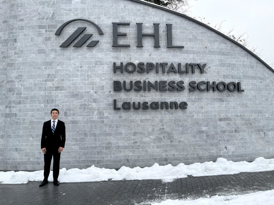 Senior David Heckman attends “motivation day” at Ecole hôtelière de Lausanne in December. 